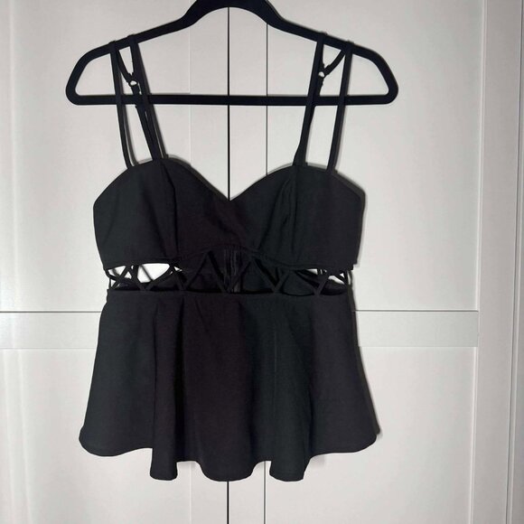TOBI Women Crisscross design Tank top black MEDIUM - Picture 1 of 7